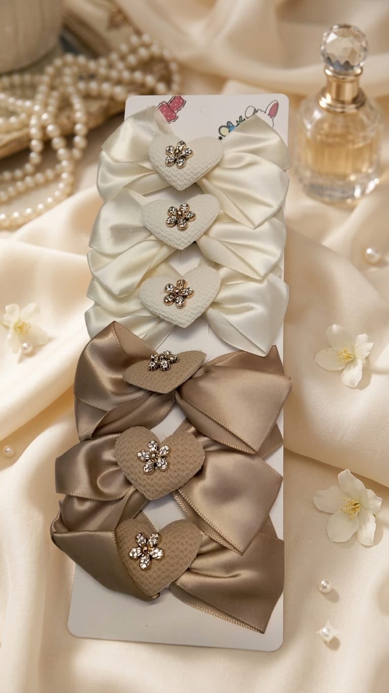 Golden / White Bow pins
